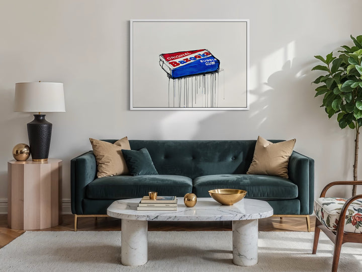 retro candy drawing illustration doodle red white blue black ink dripping on white paper charcoal framed in white