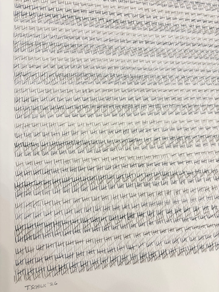 hatch mark showing time spent in prison minimal grey black and white lines on paper vertical pattern