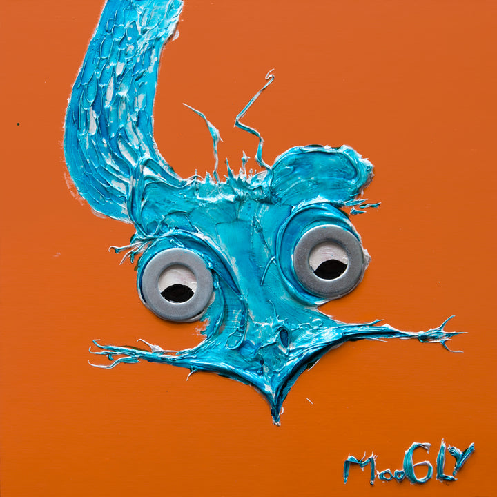 Primary Colors, Orange, Blue, Bird, Bird Art, Animal Art, Surrealism 