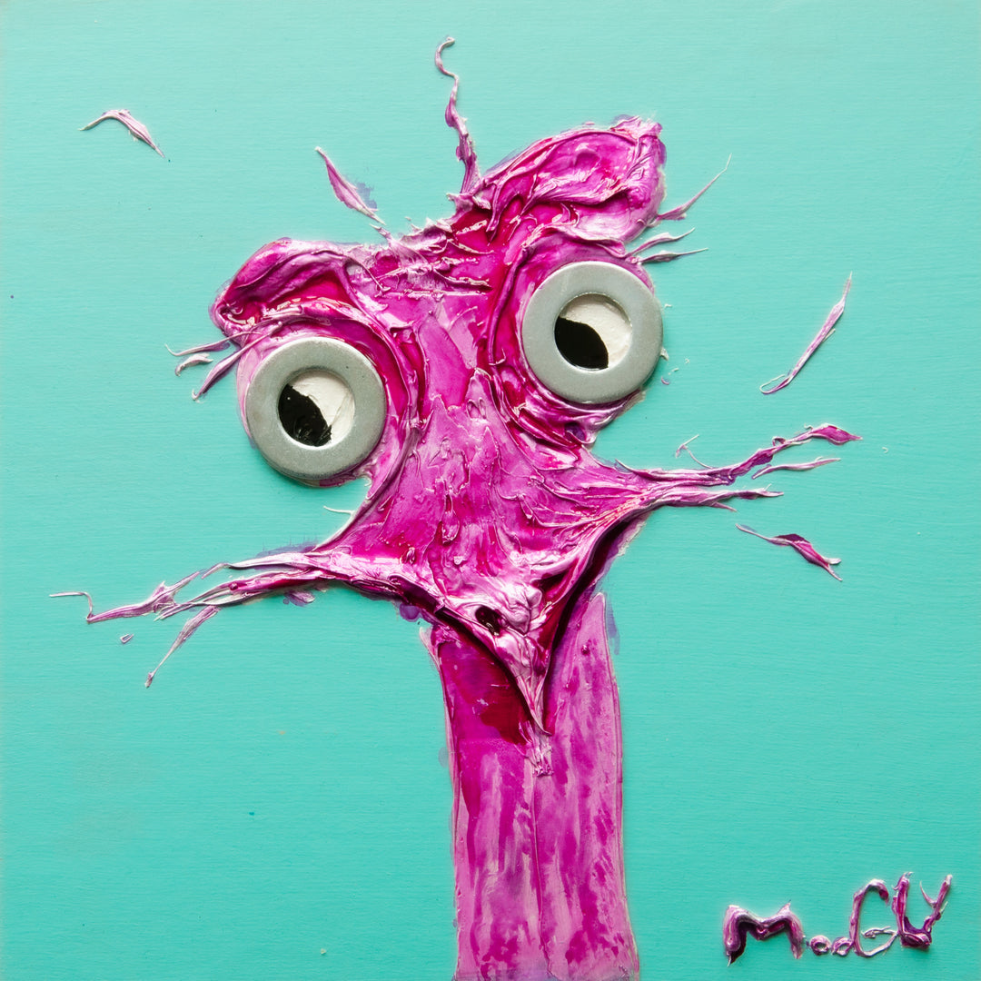 Surrealism, Bird, Bird Art, Pink, Resin Art, Resin