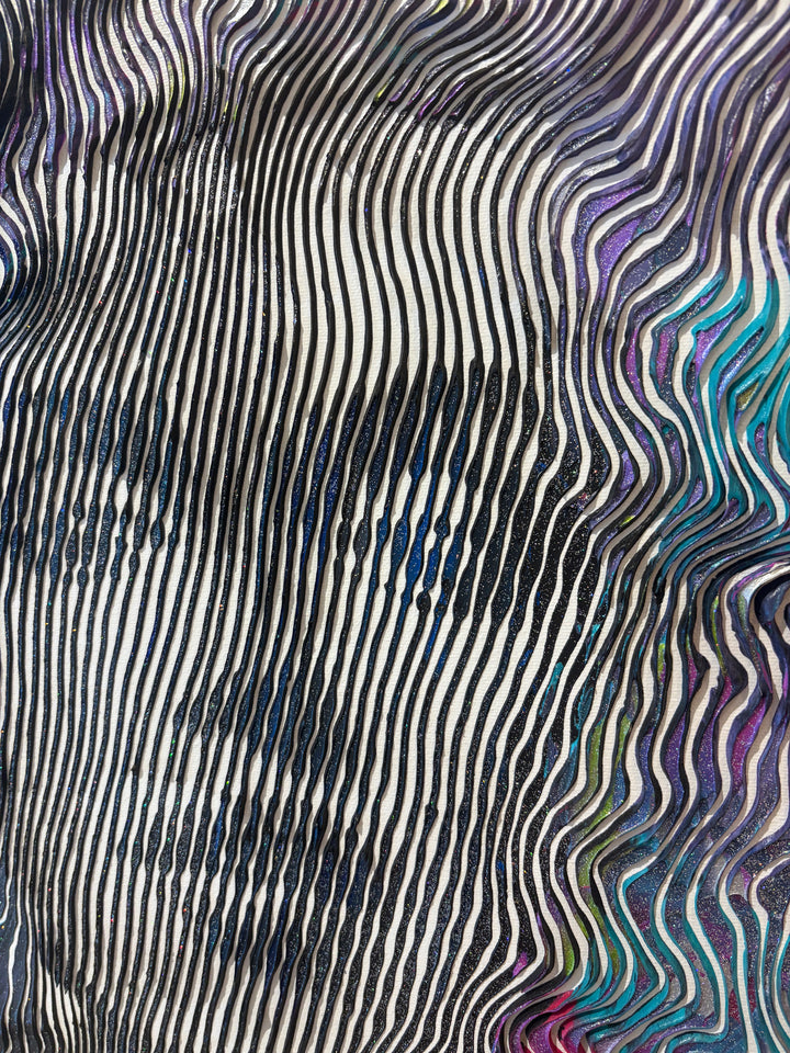 Marilyn Monroe Velvet Stardust acrylic paint swirled line work portrait female figurative painting