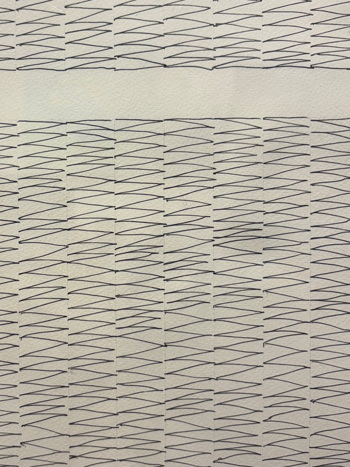 pen line geometric minimalism on paper symbolizing life line time passed in black and white in frame