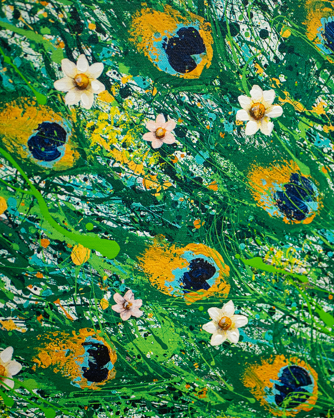 Poetic Peacock Limited Edition Hand Painted Gicleé Print