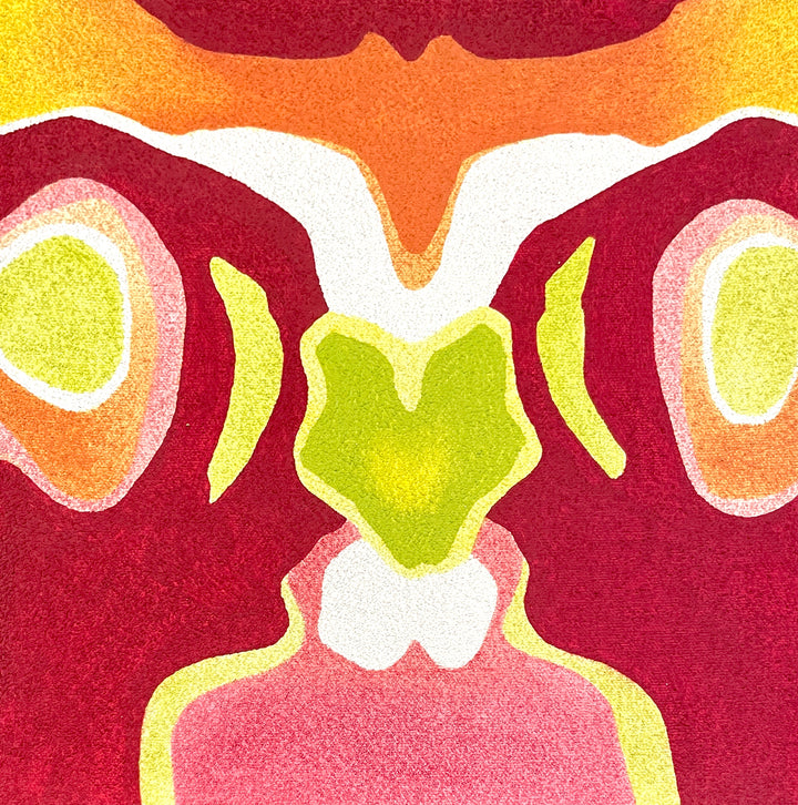 Orange, Red, Green, Rorschach, Abstract, Surrealism, Surrealist, Textured
