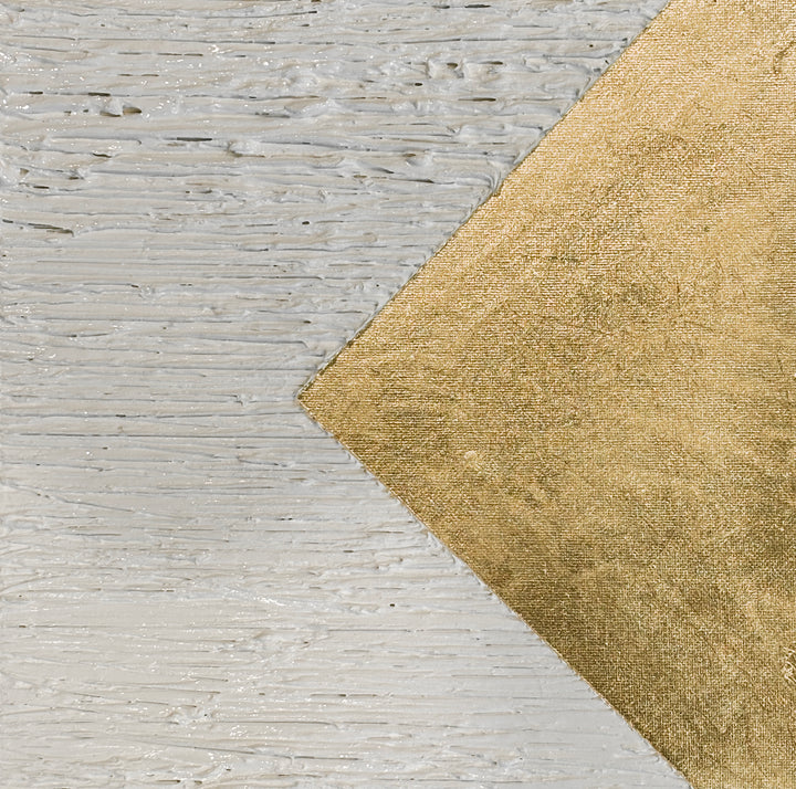 sideways golden triangle horizontal striped textured white background minimal abstract