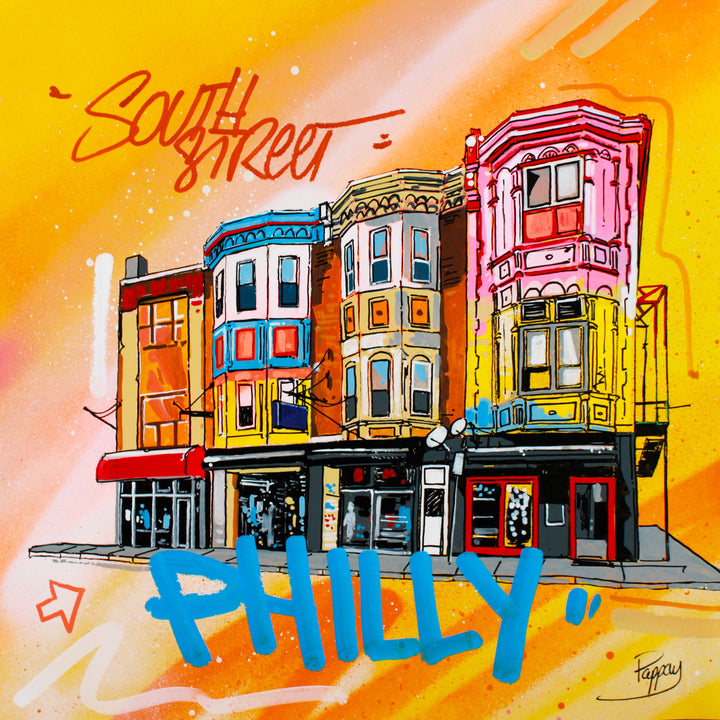 Philadelphia building urban graphic landscape graffiti marker style City hall center downtown philly skyscraper Love sculpture park skyline south street neighborhood south