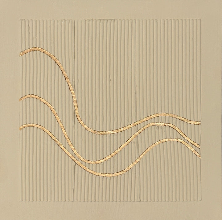 beige striped background with organic abstract gold lines 