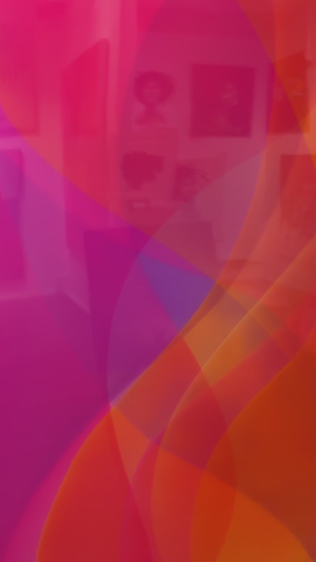 Abstract layering of transparent resin colors of pink and orange in organic vertical waves 