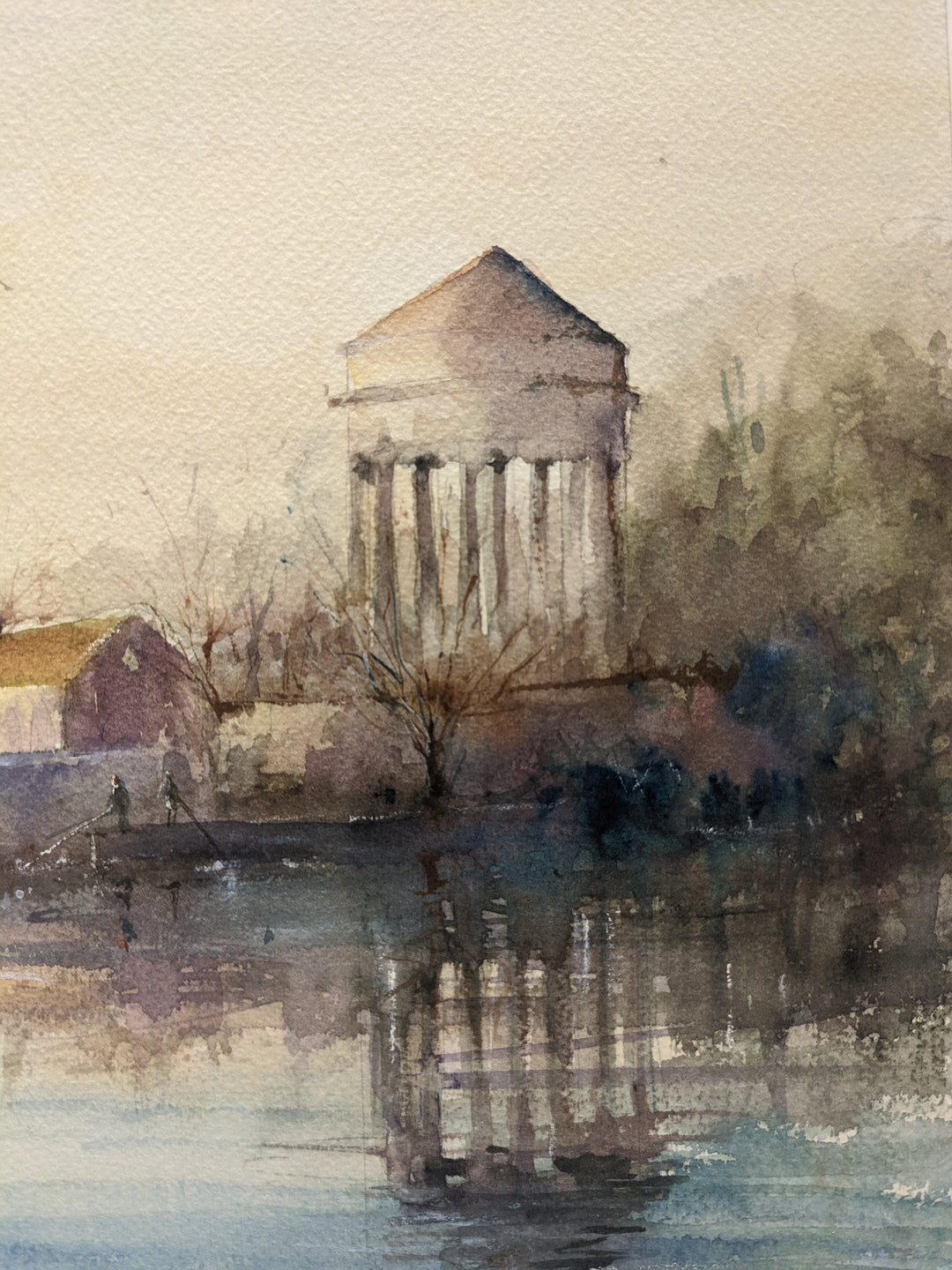 detail of Franklin Delano Roosevelt, artwork by Pierre Gutierrez. Watercolor on paper. 14 by 14 inches.